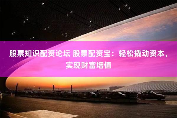 股票知识配资论坛 股票配资宝：轻松撬动资本，实现财富增值